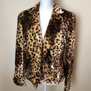 EUC Talbots velvet animal-print blazer